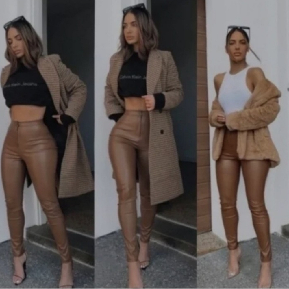 ZARA Faux Leather High RiseLeggings